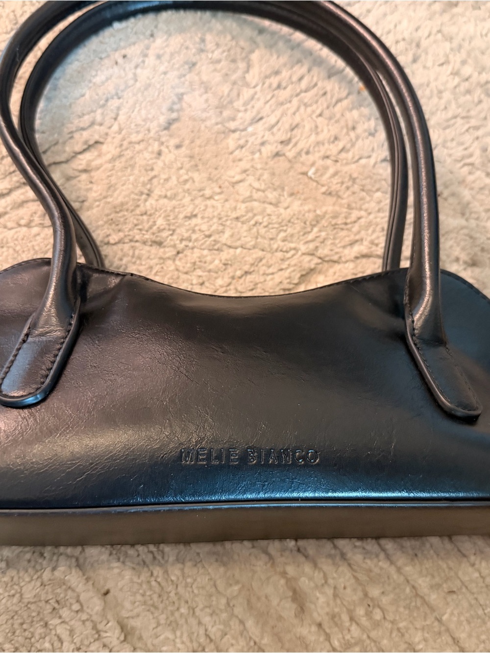 Melie Bianco Dakota Black East-West Shoulder Bag | Vegan Leather - Picture 5 of 6